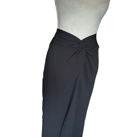 Open Edit Twist Front Knot-Front Midi Skirt Sz L Stylish Classy Lightweight - Picture 4 of 11
